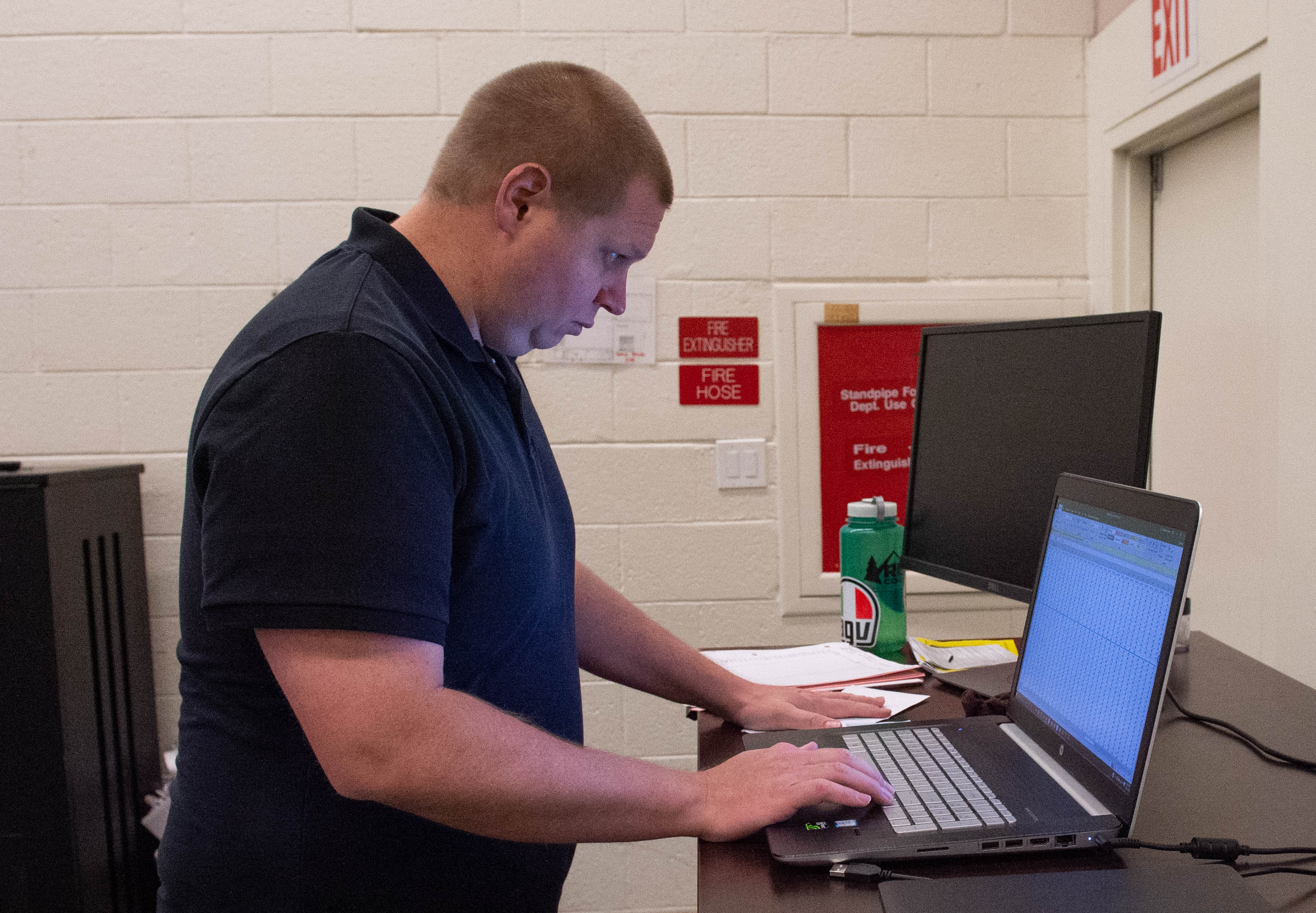 Man looking at a laptop