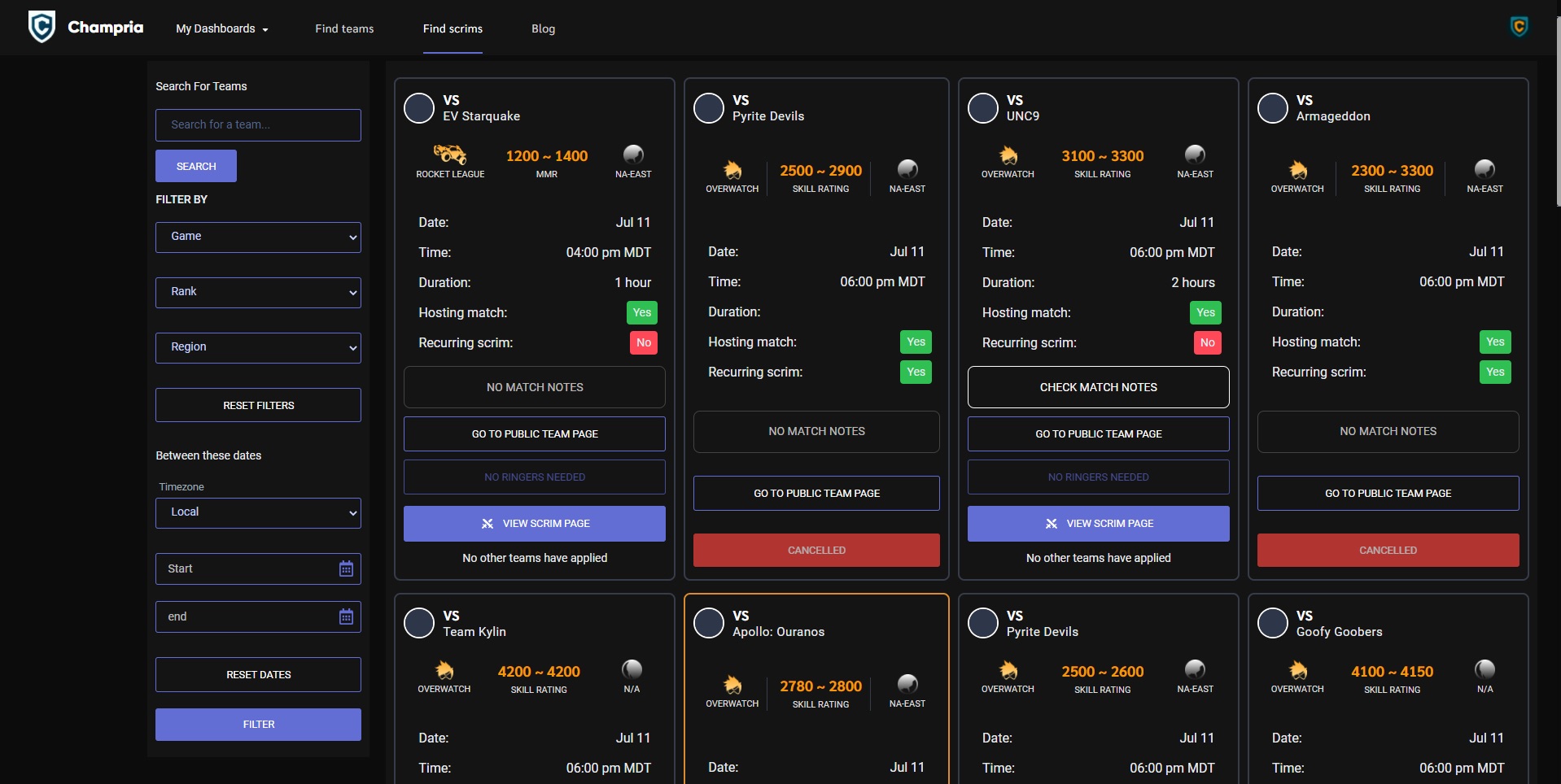 Image of computer platform dashboard