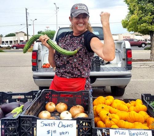 woman with long veggie