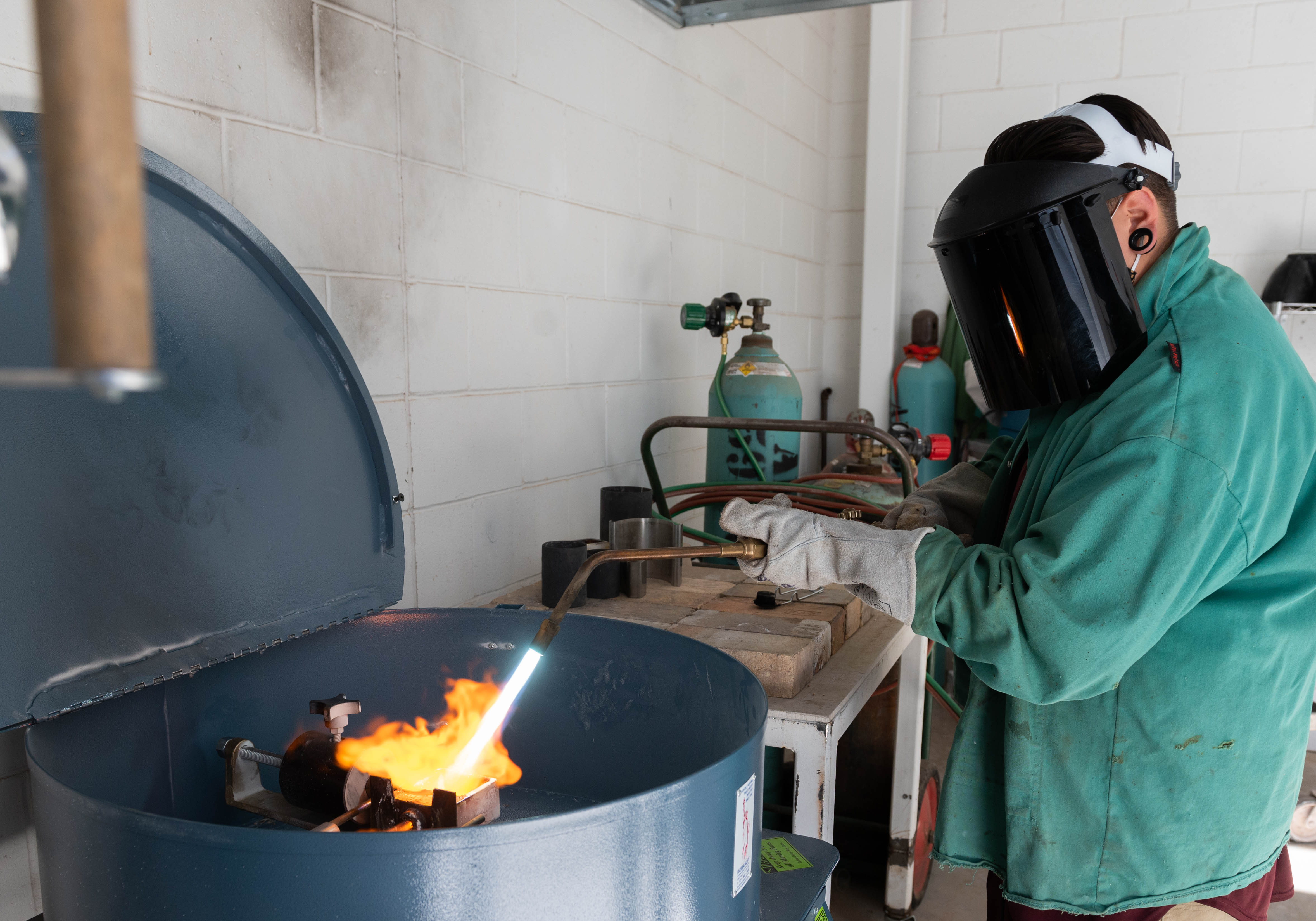 man using torch