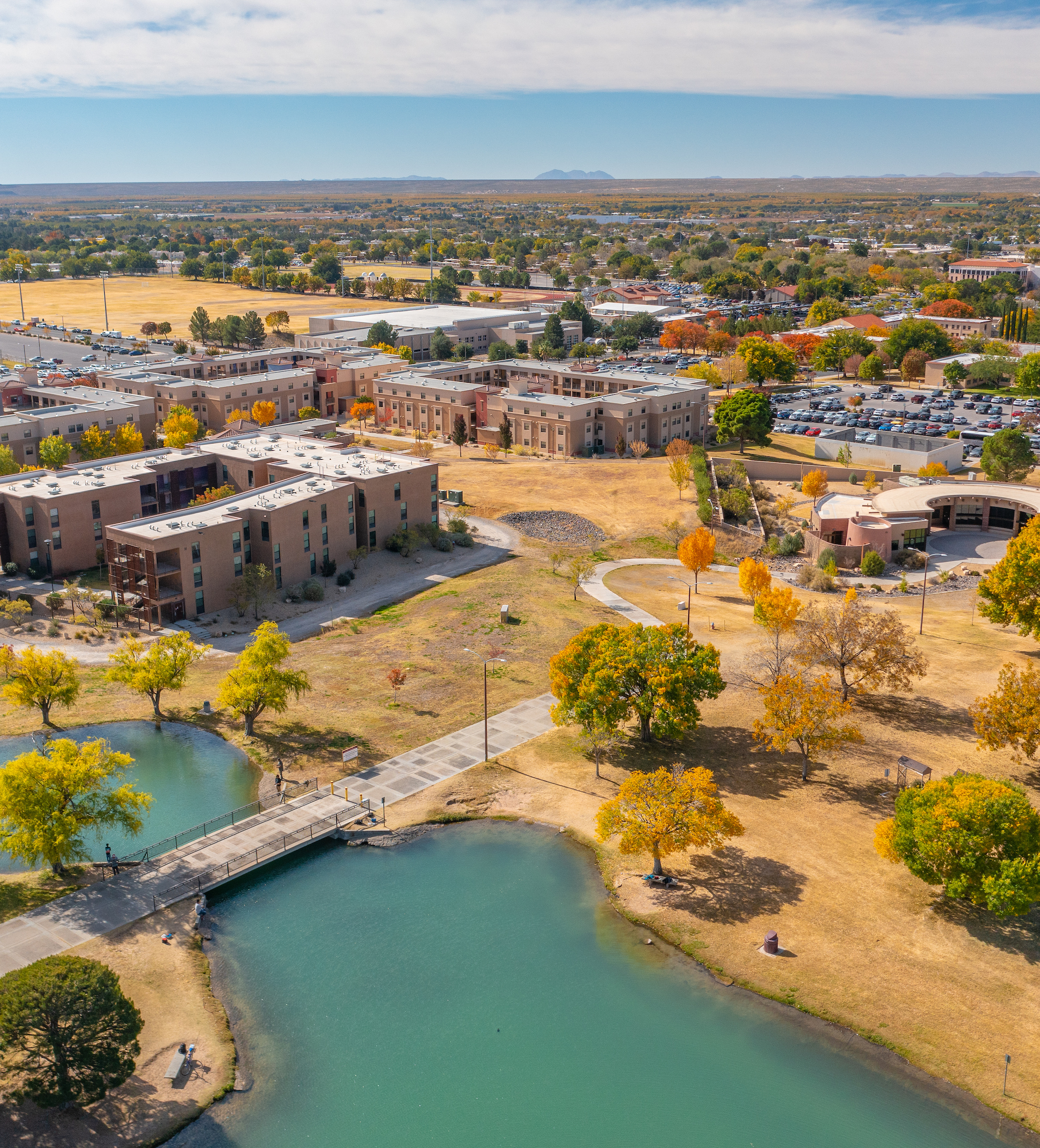 Aerial view of New Mexico State University campus 