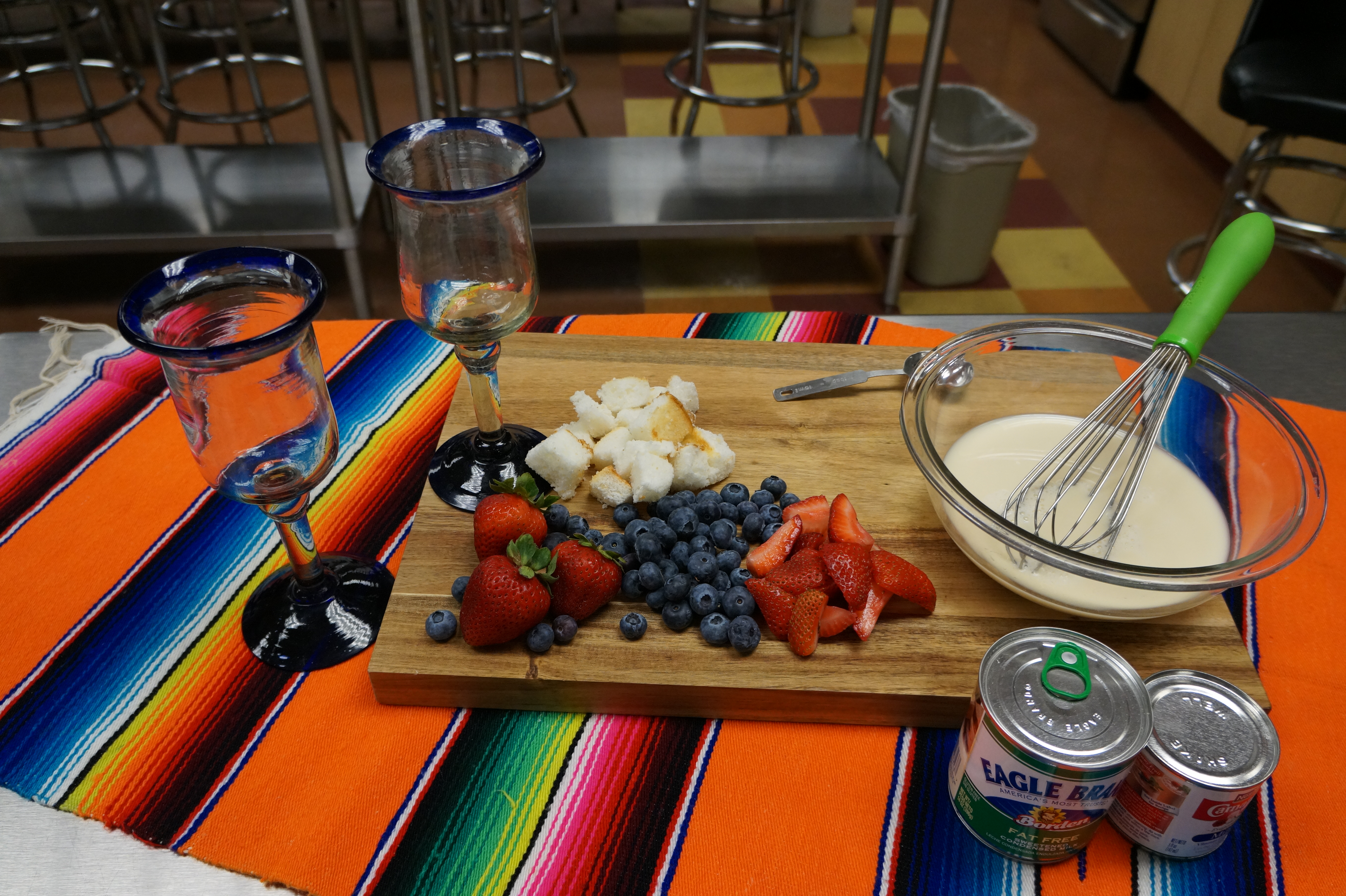 Counter with dessert ingredients