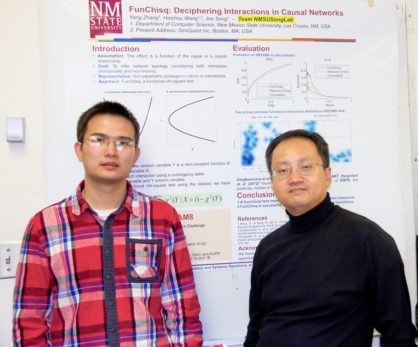 NMSU student Yang Zhang and his mentor, Professor Joe Song.
